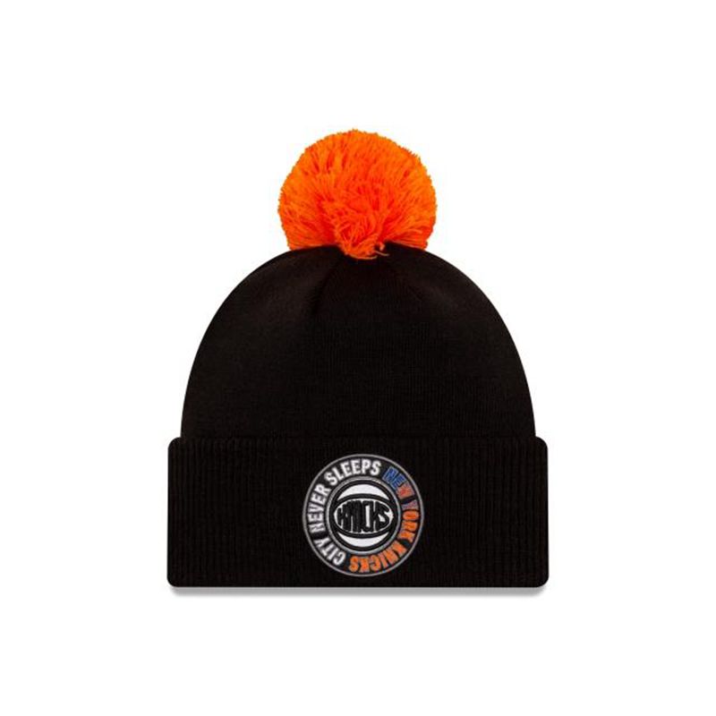 NBA New York Knicks City Edition Pom Knit (NKW7610) - Black New Era Beanies